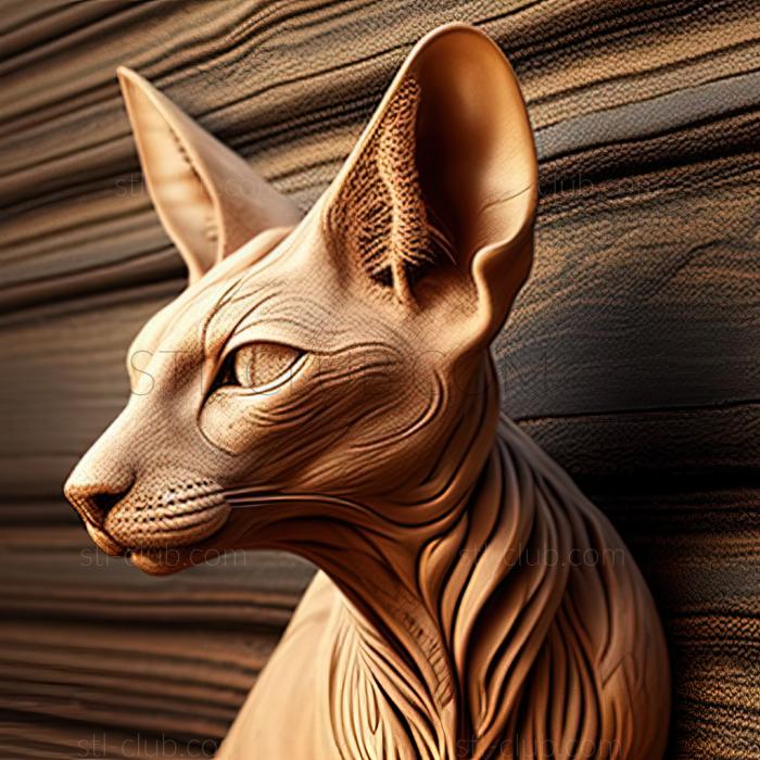 3D model st Peterbald cat (STL)